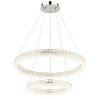 Led Viseća Svjetiljka Laurel - prozirno/boje kroma, Design, staklo/metal (80/120cm) - Globo