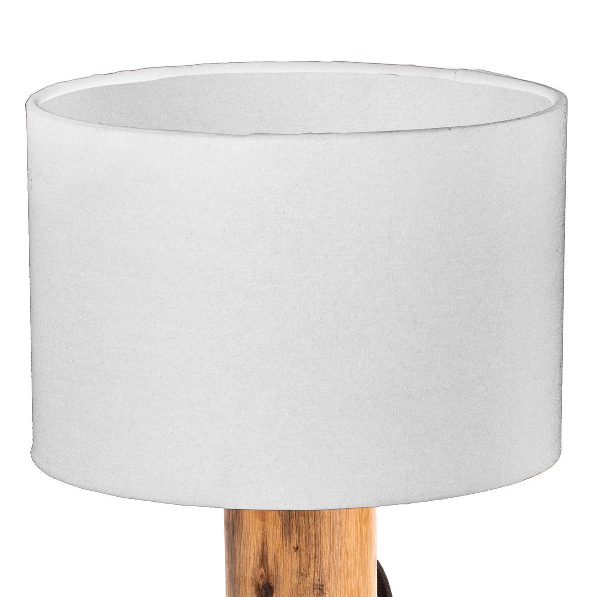 LAMPA STOŁOWA 50210146X NORIN - biały/brązowy, Natur, tkanina/drewno (18/32,6cm)