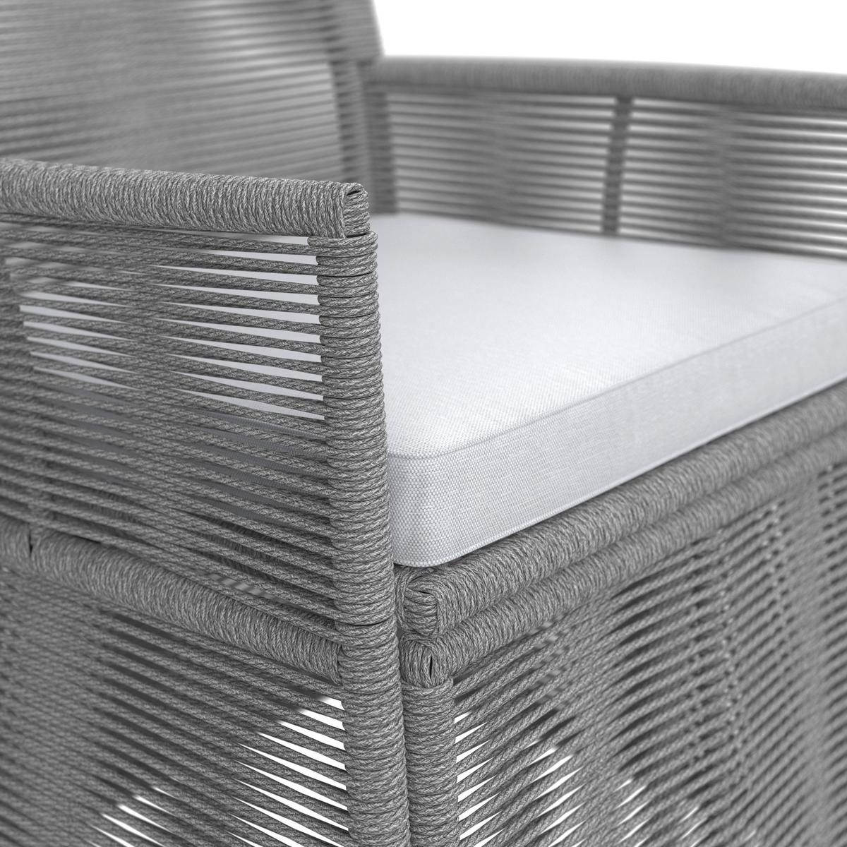 Gartengarnitur Simone Hellgrau Holz/Kunststoff/Outdoorstoff - Hellgrau/Akaziefarben, MODERN, Holz/Kunststoff - Bessagi Garden