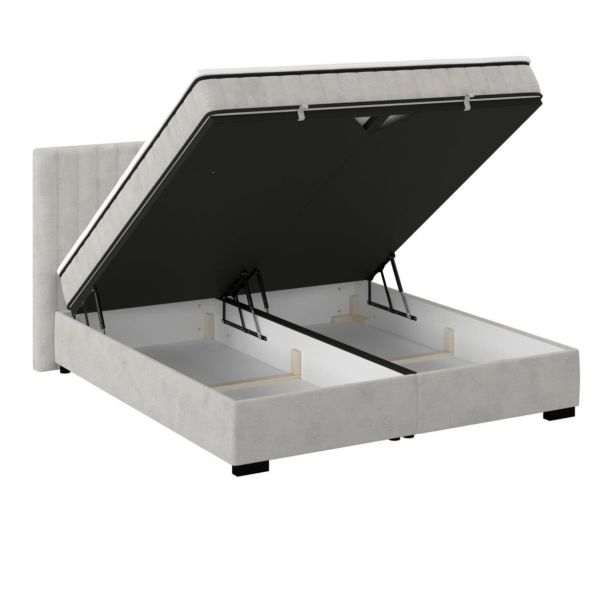Box Krevet Maya C - svijetlo siva/crna, Moderno, drvni materijal/drvo (200/220cm) - Based