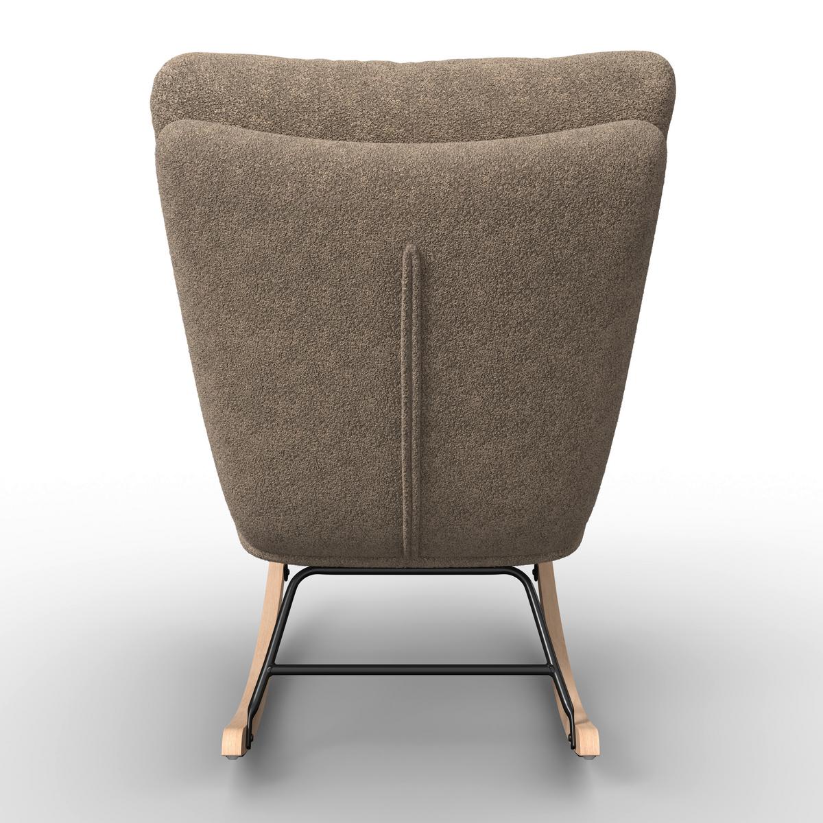 Schaukelsessel Devin Braun Webstoff - Hellbraun/Naturfarben, MODERN, Holz/Textil (70/100/106cm)