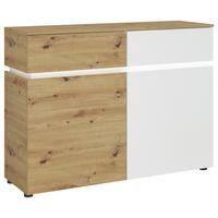 Comodă cu usi LUCI - alb/stejar Artisan, Trend, material pe bază de lemn (120,4/90,1/40cm) - Modern Living