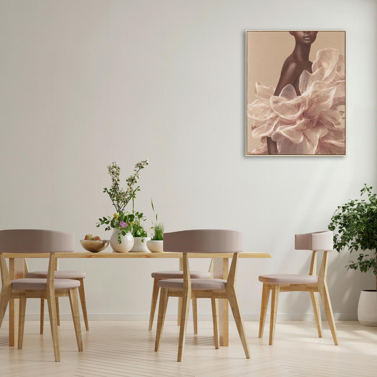 Slika Sa Ramom 80x100cm Marelise - ružičasto zlatna/braon, Konvencionalno, drvo/tekstil (80/100/3,8cm) - Mömax