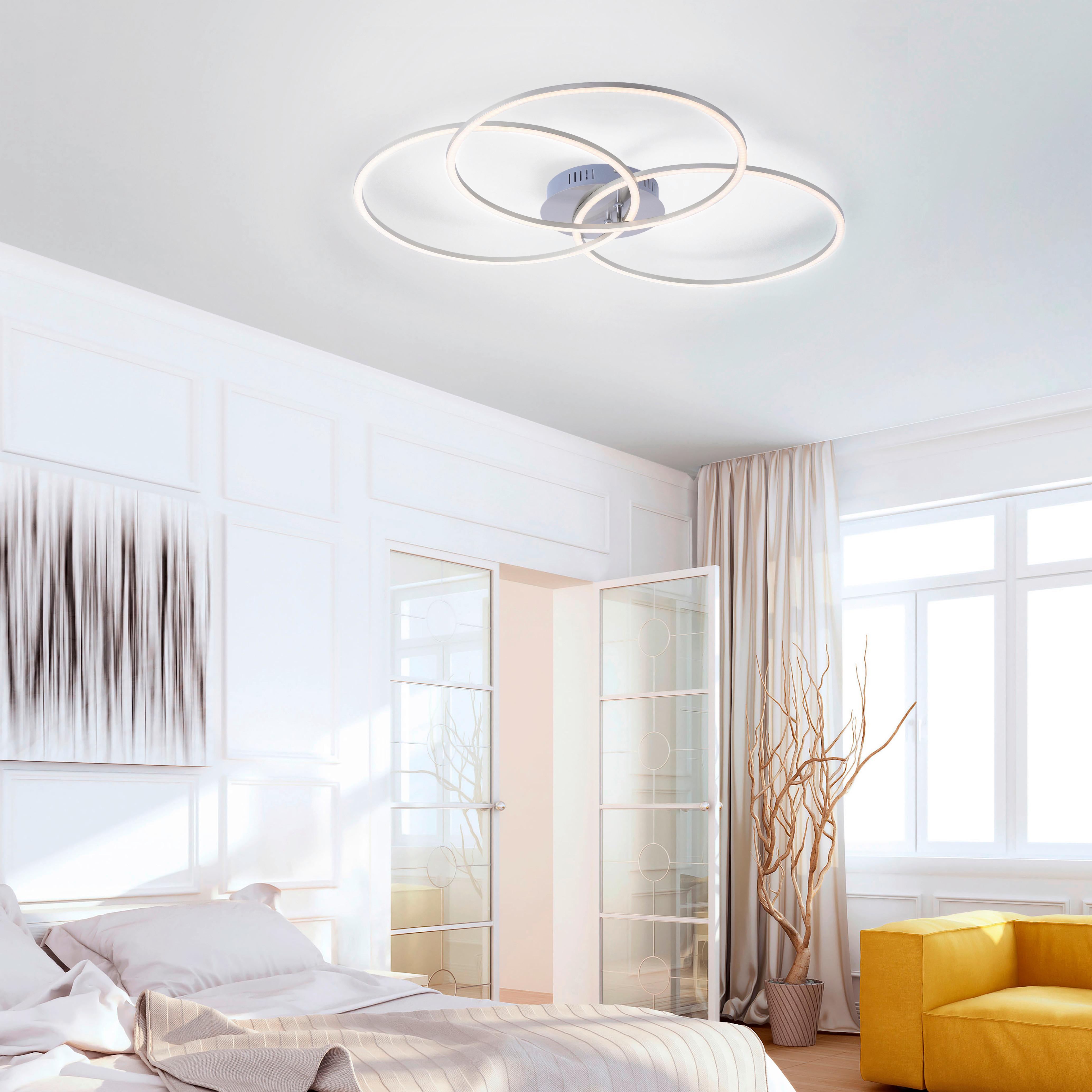 LED-Deckenleuchte Ivanka max. 41 Watt - Chromfarben, Design, Kunststoff/Metall (79/76/9cm)
