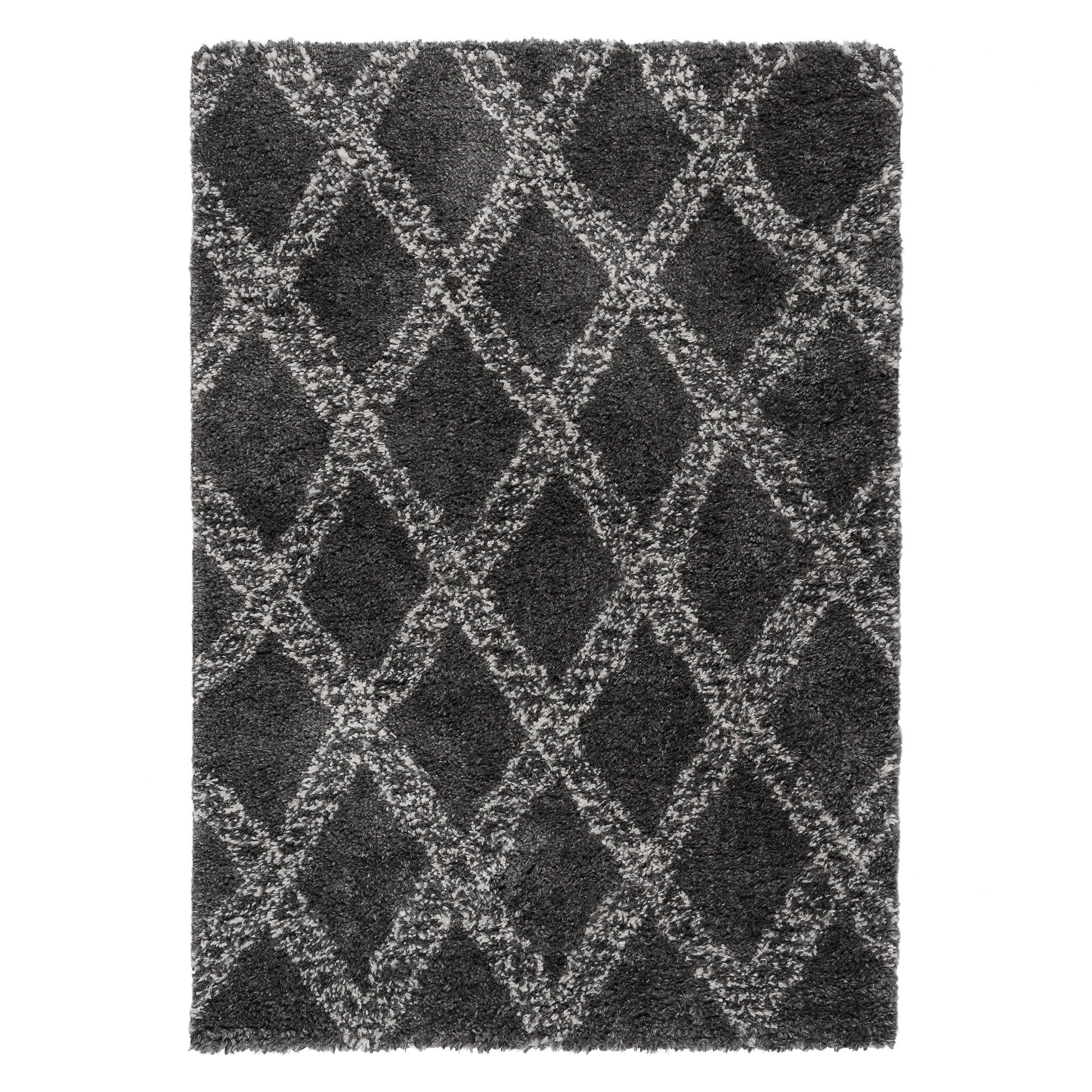 Hochflorteppich Annella in Anthrazi/Beige ca. 200x290cm - Anthrazit/Beige, KONVENTIONELL, Textil (200/290cm)