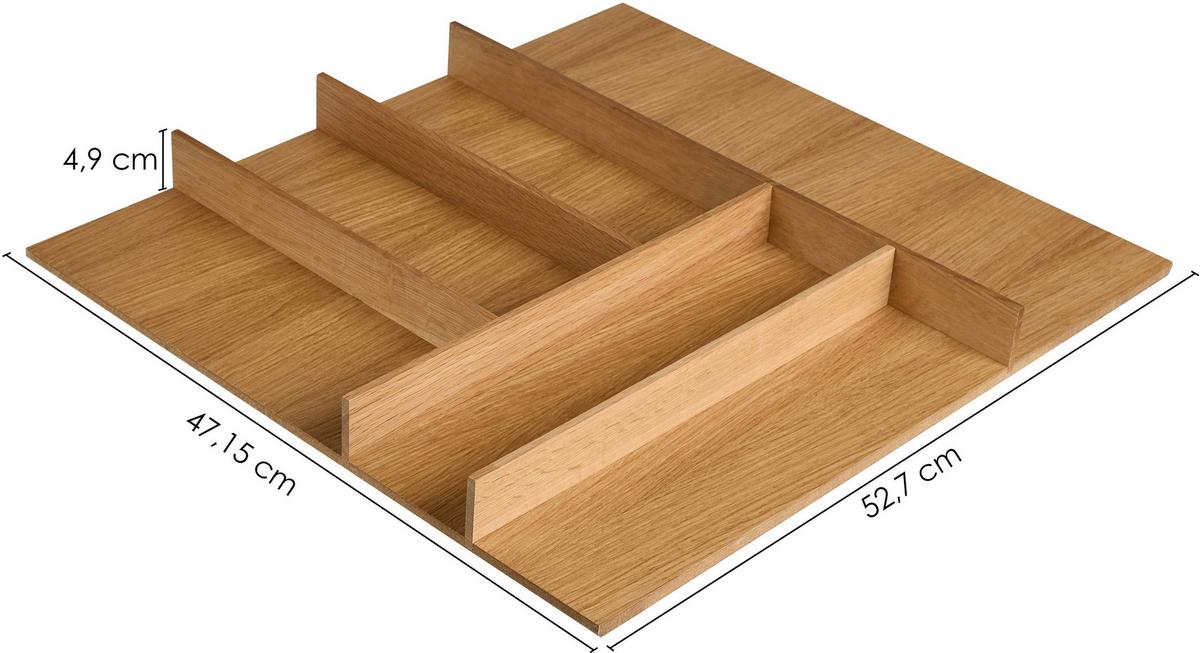 Besteckeinsatz BE60E Eiche - Eichefarben, Basics, Holz (52,7/4,9/47,1cm) - Nobilia
