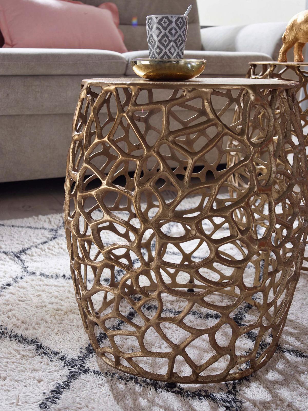 Set Miz Wohnling - zlate barve, Design, kovina (46/42cm) - MID.YOU