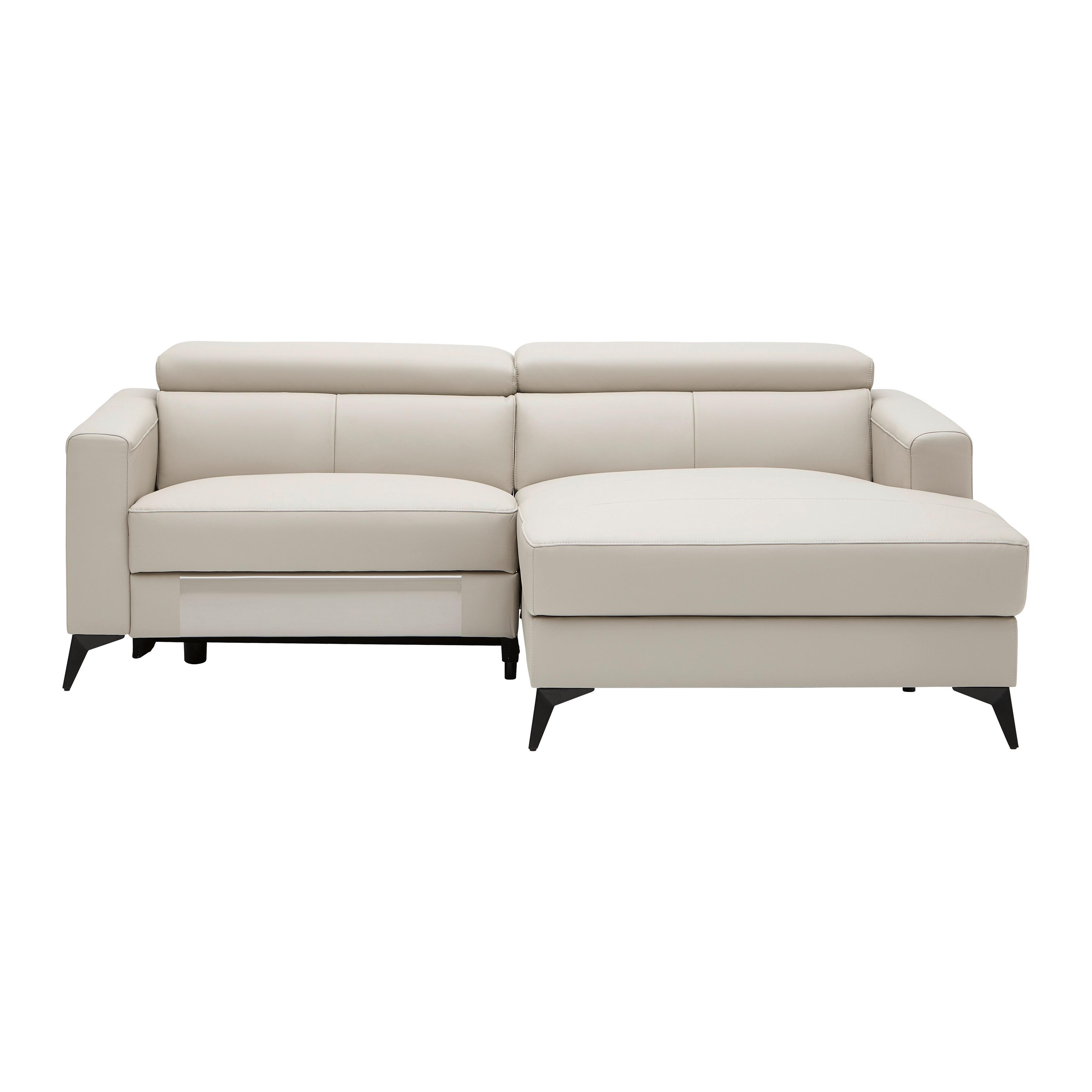 Ecksofa Bari Beige - beige/noir, Konventionell, cuir/métal (214/75-95/102-163cm) - Mömax