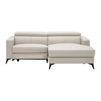 Ecksofa Bari Beige - beige/noir, Konventionell, cuir/métal (214/75-95/102-163cm) - Mömax