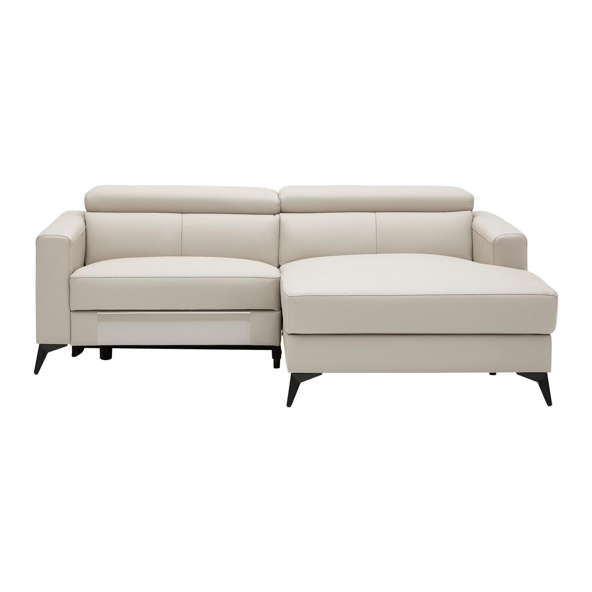 Ecksofa Bari Beige - beige/noir, Konventionell, cuir/métal (214/75-95/102-163cm) - Mömax