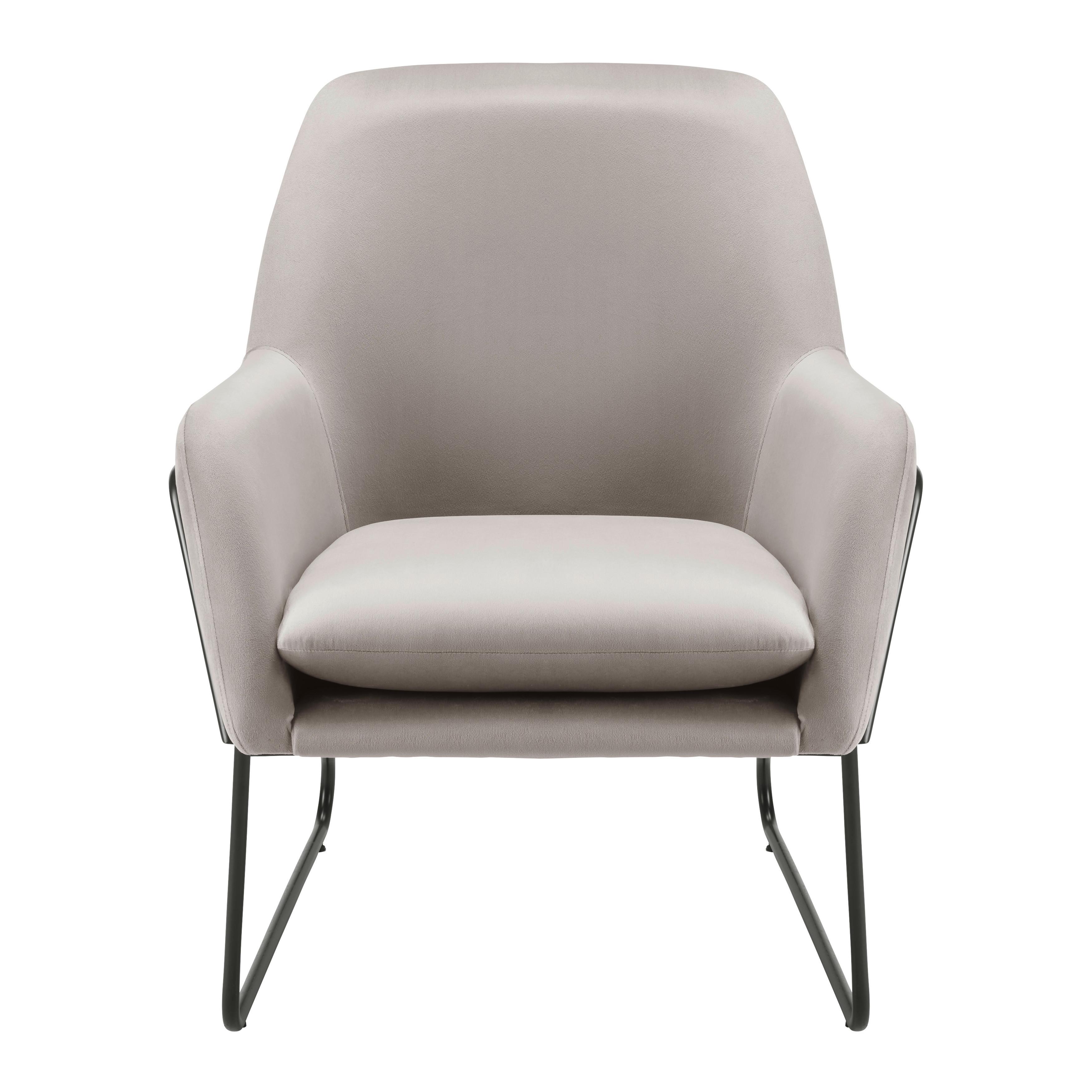 Sessel Kezia Beige Samt - Beige/Schwarz, MODERN, Textil/Metall (71/84/79cm) - Bessagi Home