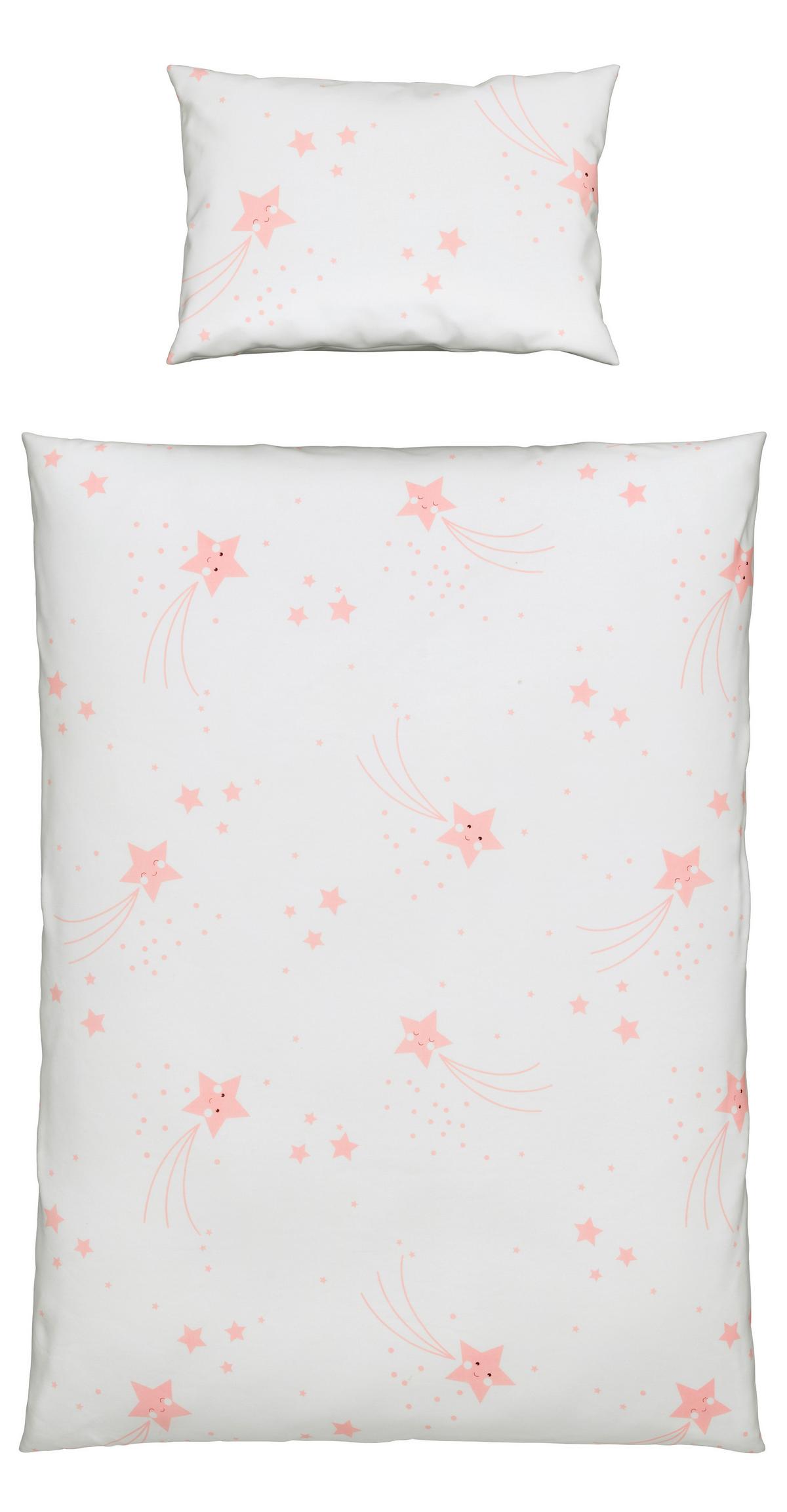POŚCIEL NIEMOWLĘCA STERNENSCHWEIF - różowy/biały, Basics, tkanina (100/135cm) - My Baby Lou