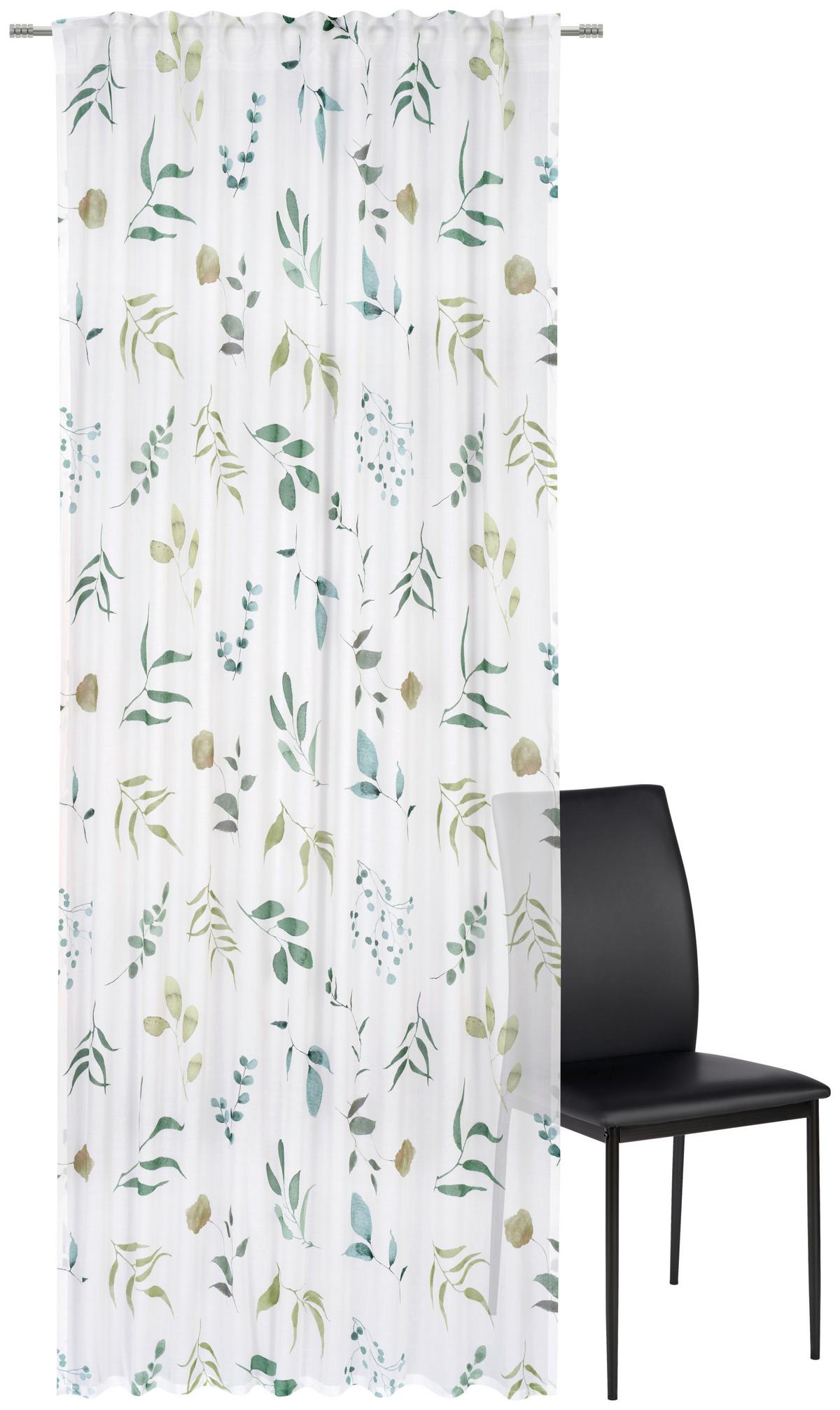 ZASŁONA GOTOWA BOTANICAL - zielony/biały, Konventionell, tkanina (140/255cm) - Bio:Vio