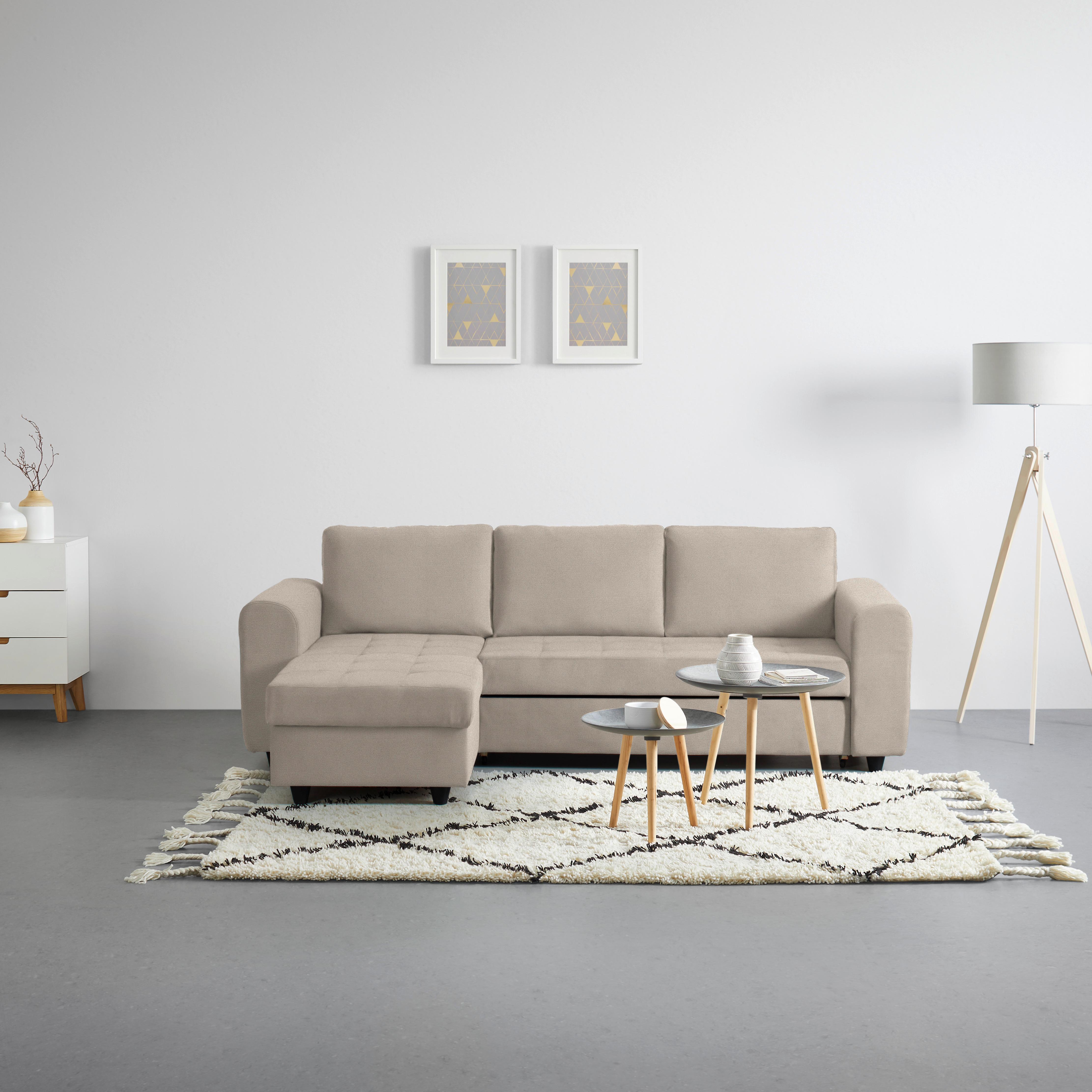 Ecksofa River Schlammfarben - Schlammfarben, MODERN, Textil (245/145cm) - Based