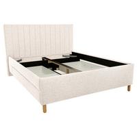 Polsterbett Talio Beige ca. 180x200cm - Eichefarben/Beige, KONVENTIONELL, Holz/Holzwerkstoff (180/200cm) - Mömax