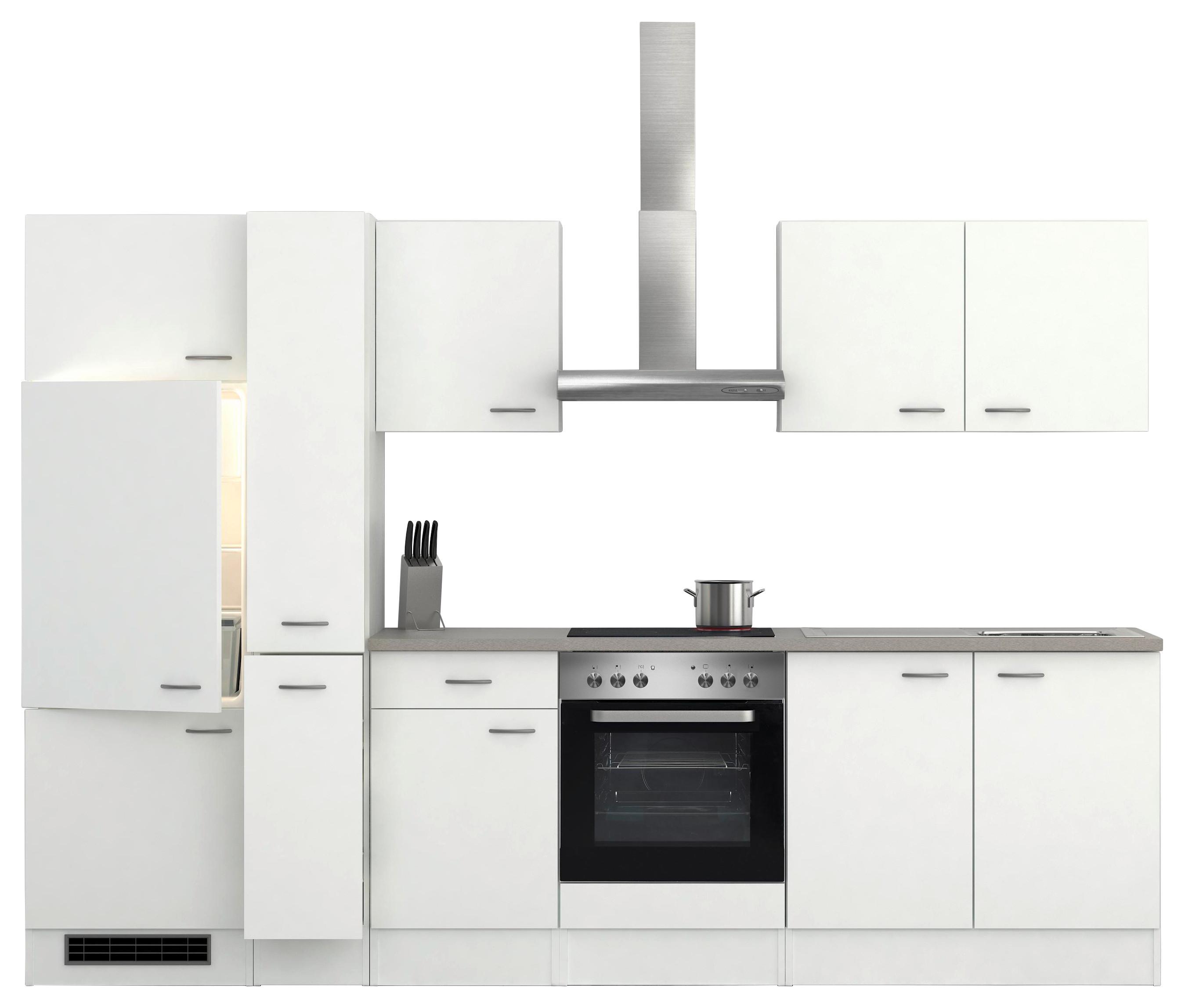 Kuhinjski Blok Z Aparati Wito, Bela - barve nerjavečega jekla/bela, Moderno, umetna masa/leseni material (300cm) - FlexWell