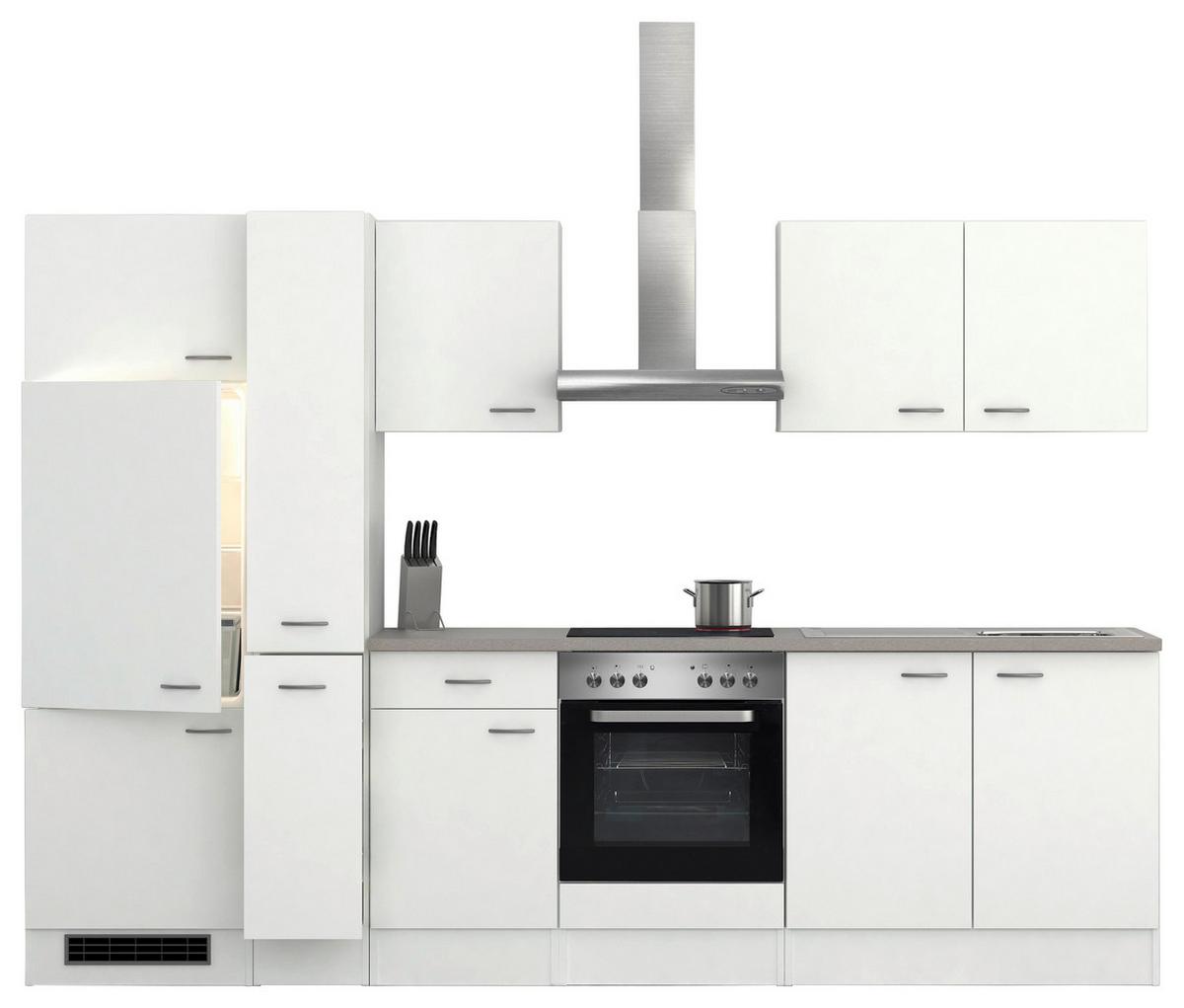 Kuhinjski Blok Z Aparati Wito, Bela - barve nerjavečega jekla/bela, Moderno, umetna masa/leseni material (300cm) - FlexWell