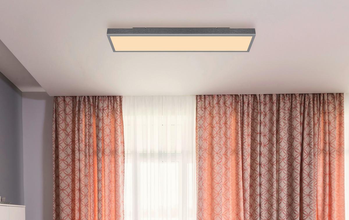 LED-DECKENLEUCHTE 416080AD4 DORO - Weiss/Dunkelgrau, Basics, Kunststoff/Metall (80/20/6,5cm) - Globo