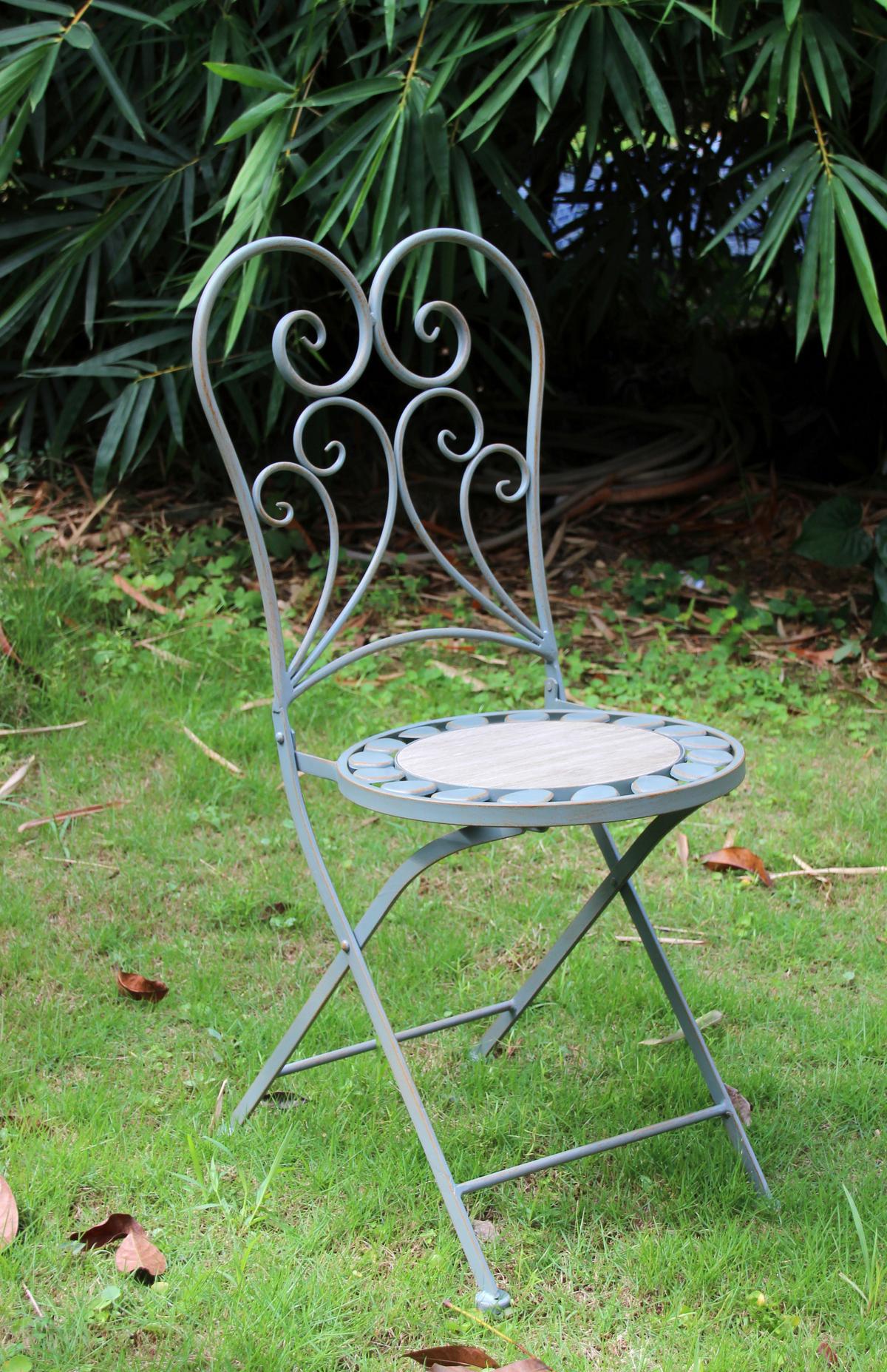 Gartenklappstuhl-Set 2er- Set Provence Grau - Anthrazit/Beige, Basics, Keramik/Metall (38/91/38cm) - Acamp