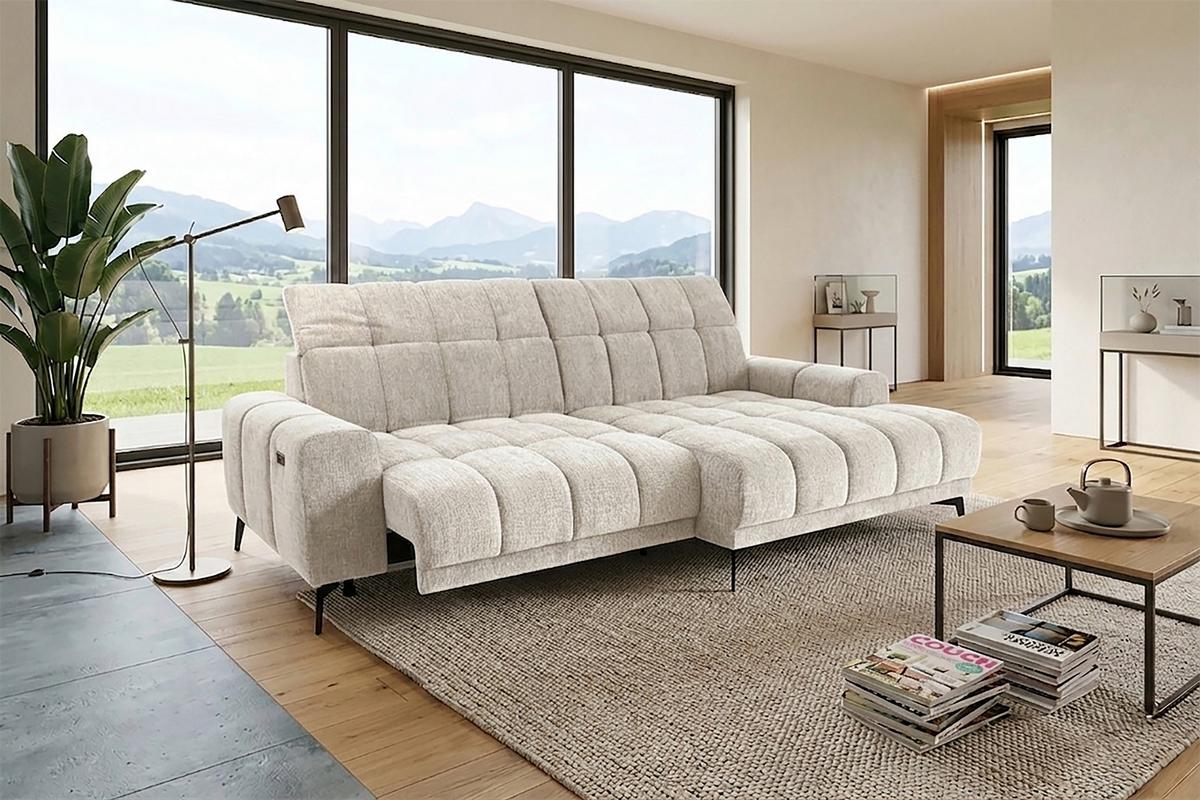 Coltar LAYA - galben muștar/crem, Modern, textil (250/155cm) - Premium Living