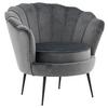 Sessel Calais ca. 83x76 cm Dunkelgrau Samt - Dunkelgrau/Schwarz, Design, Textil/Metall (83/76/77cm) - Livetastic