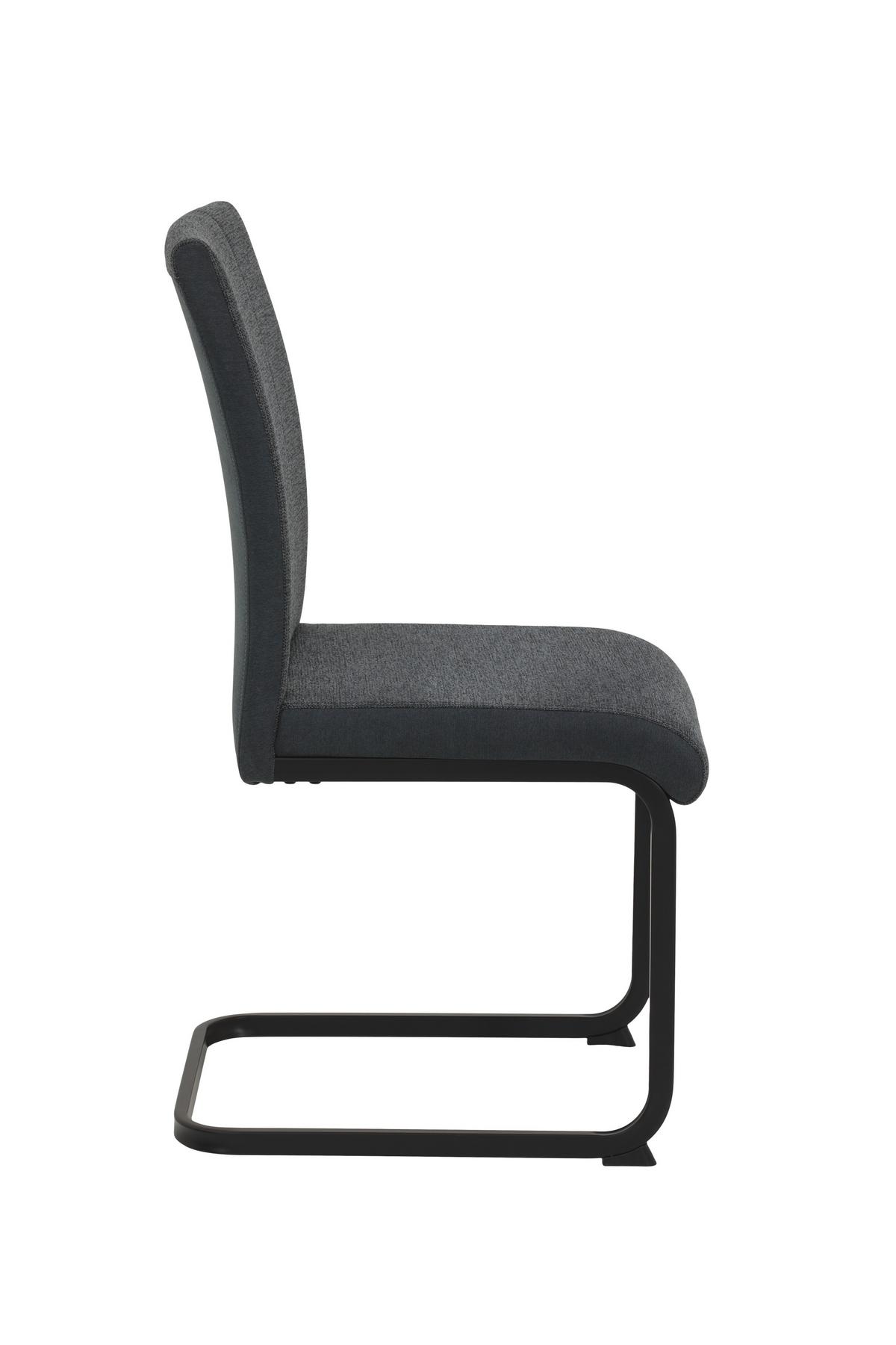 SCHWINGSTUHL-SET LINN S 4ER-SET - Anthrazit/Schwarz, MODERN, Textil/Metall (43/92/52cm) - MID.YOU