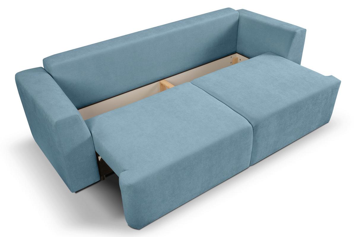 Schlafsofa Point Hellblau - Schwarz/Hellblau, Basics, Holz/Kunststoff (250/95/99cm) - MID.YOU