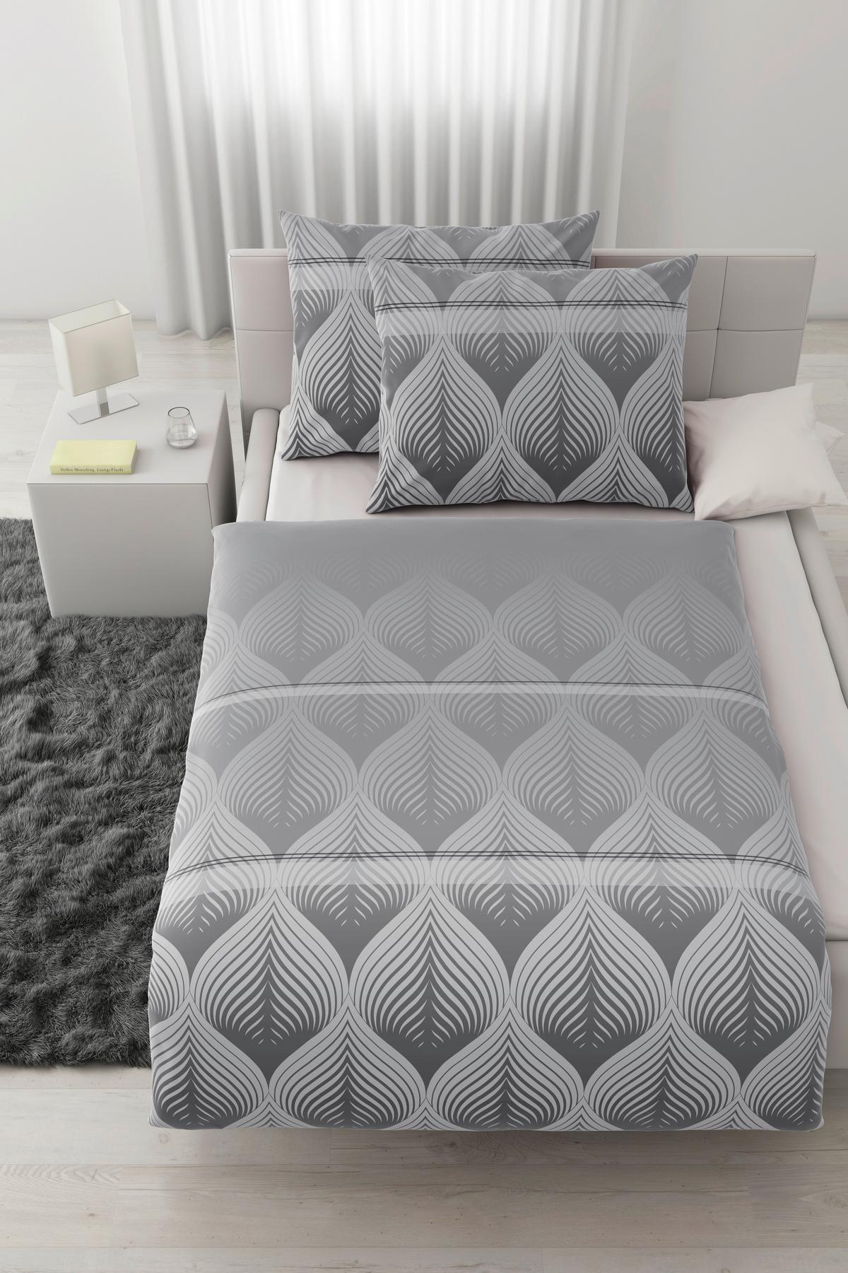 Bettwäsche Domps XL Grau ca. 200x220cm - Grau, MODERN, Textil (200/220cm) - Modern Living