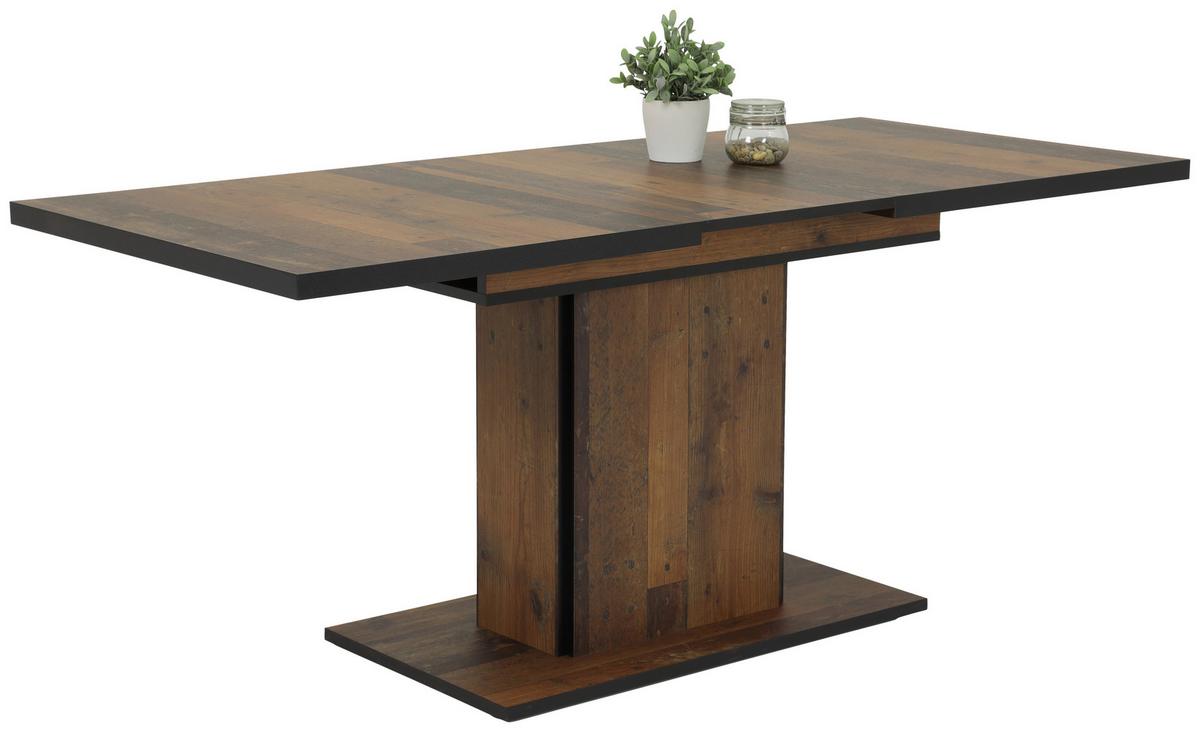 STÓŁ DO JADALNI ARIANA T - czarny/ciemnobrązowy, Konventionell, materiał drewnopochodny (120-160/80/76cm) - Carryhome