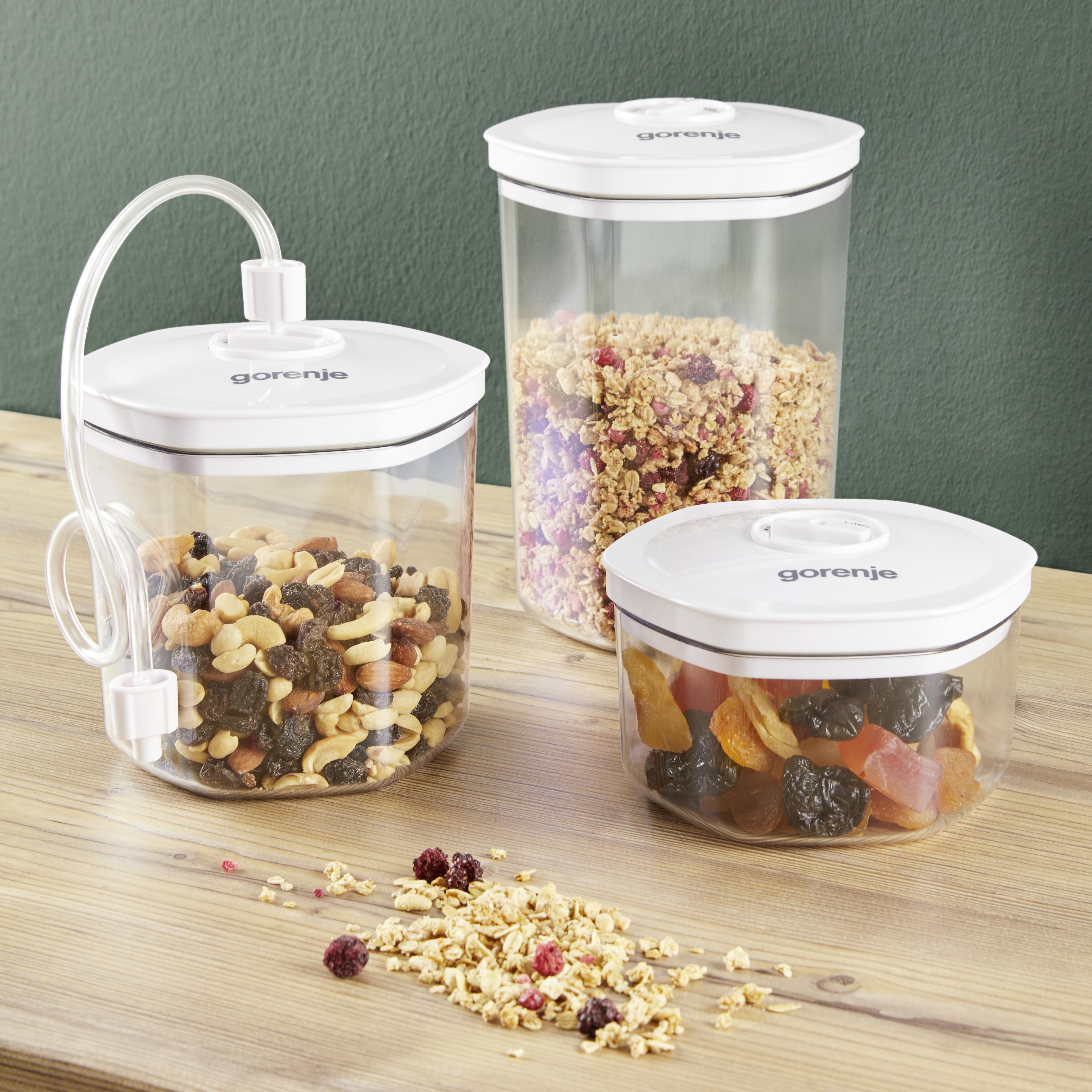 Gorenje Vakuumierbehälter 3er Set - Transparent/Weiß, MODERN, Kunststoff (29,3/15,5/23,20cm) - Gorenje