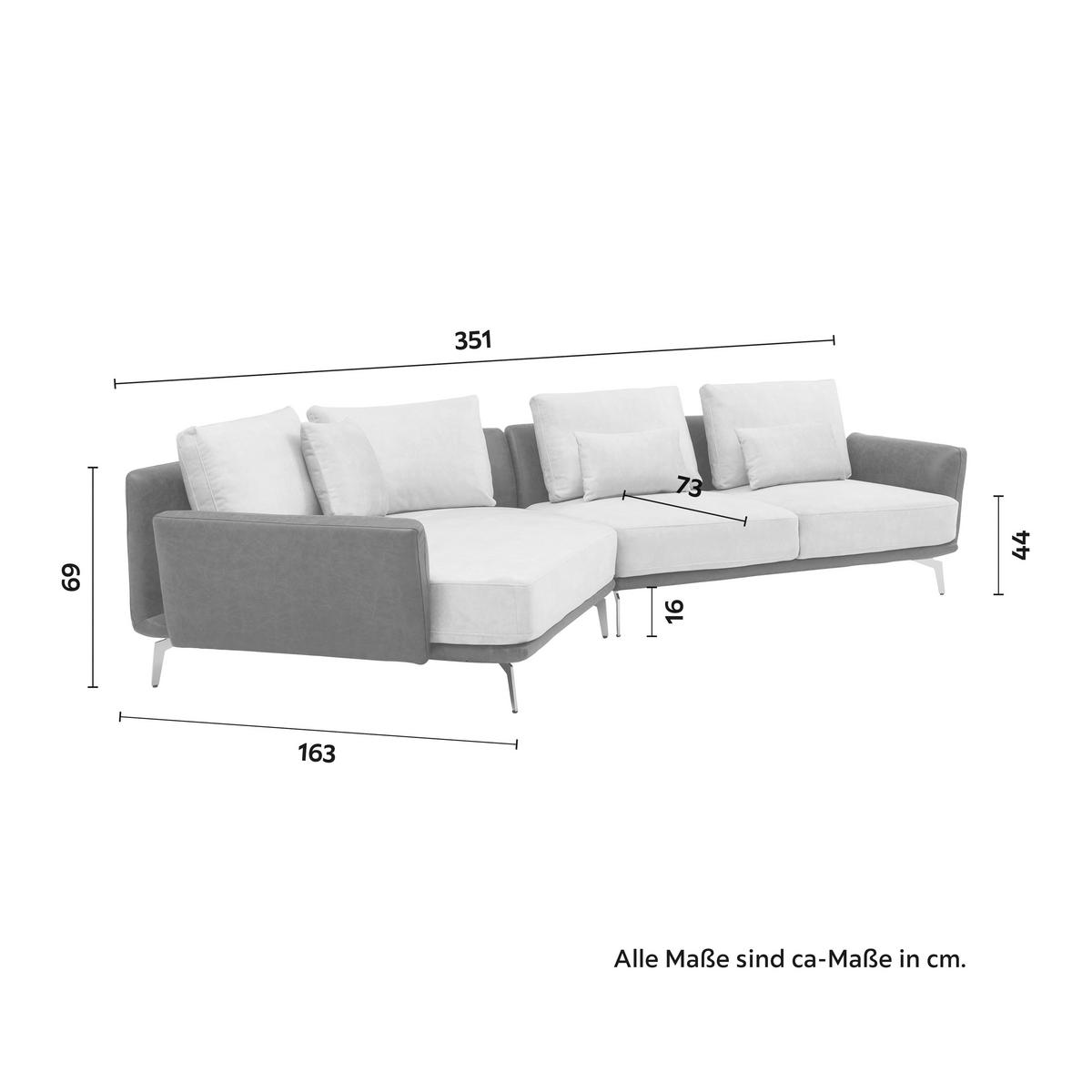 Canapea modulara MARA - bej/gri închis, Modern, lemn/metal (351/69/163cm) - Bessagi Home