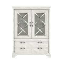 Vitrină KASHMIR - alb, Konventionell, sticlă/material pe bază de lemn (123/162,3/48,2cm) - Premium Living