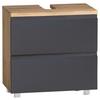 Waschbeckenunterschrank Varese ca. 60x56 cm Wotan Eiche - Eiche Wotan/Grau, MODERN, Holzwerkstoff (60/56/35cm) - Held
