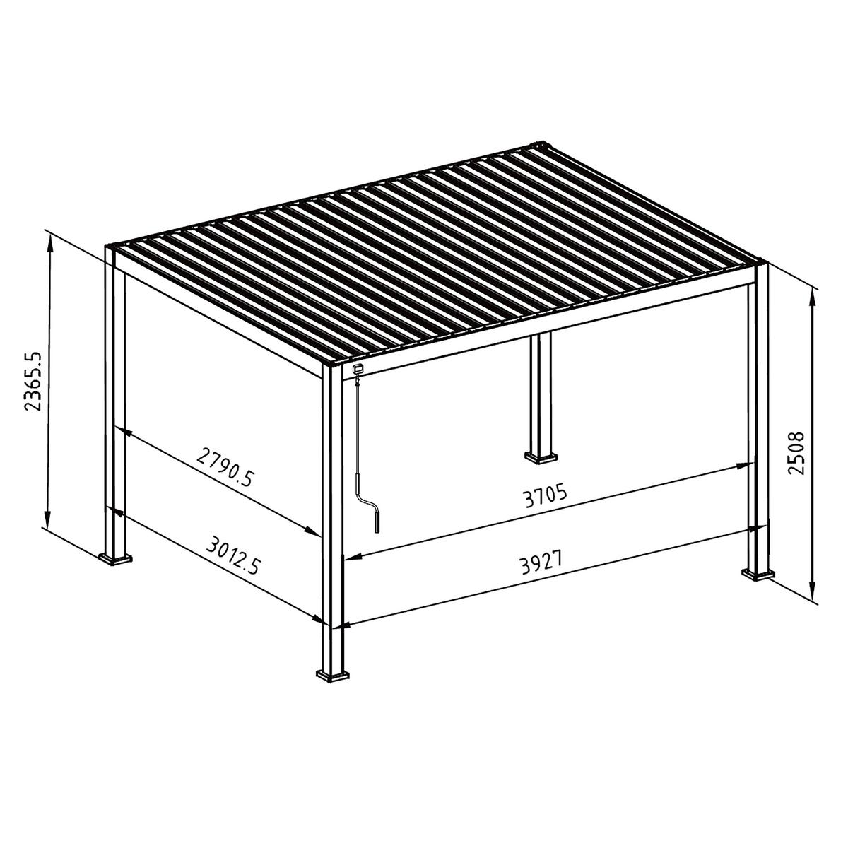 Pergola Deluxe ca. 400x250x300 cm Grau - Grau, LIFESTYLE, Metall (400/250/300cm) - Gardenson