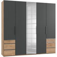 Drehtürenschrank Level36A Graphit/Eiche B:250cm - Chromfarben/Eichefarben, MODERN, Holzwerkstoff (250/236/58cm) - MID.YOU