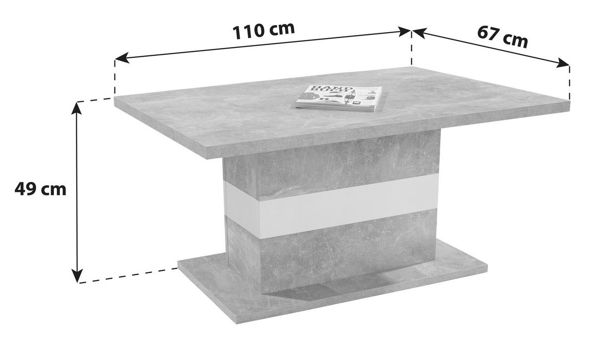 Klubska Miza Mali, Siva - siva/bela, Moderno (110/49/67cm) - Top ponudba