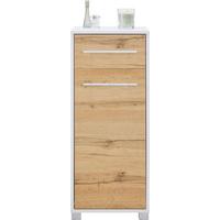 Unterschrank Weiß/Eichefarben - Chromfarben/Weiss, Modern, Holzwerkstoff/Metall (40/100/33cm) - Mömax