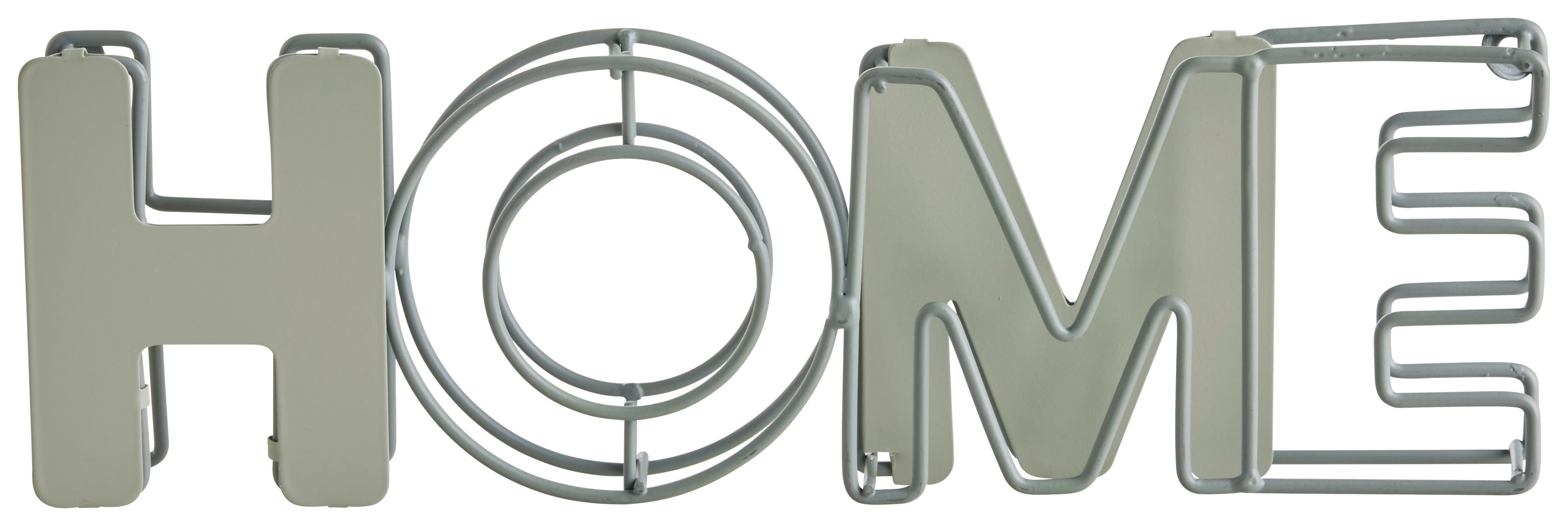 Dekor Felirat Home - mentazöld/fehér, Romantik / Landhaus, fém (29,3/2,3/9,3cm) - Modern Living