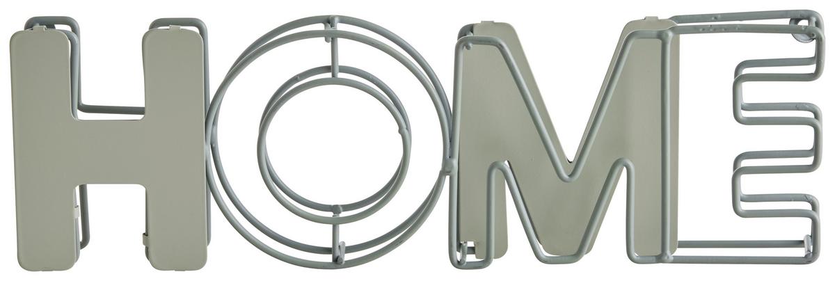 Dekor Felirat Home - mentazöld/fehér, Romantik / Landhaus, fém (29,3/2,3/9,3cm) - Modern Living