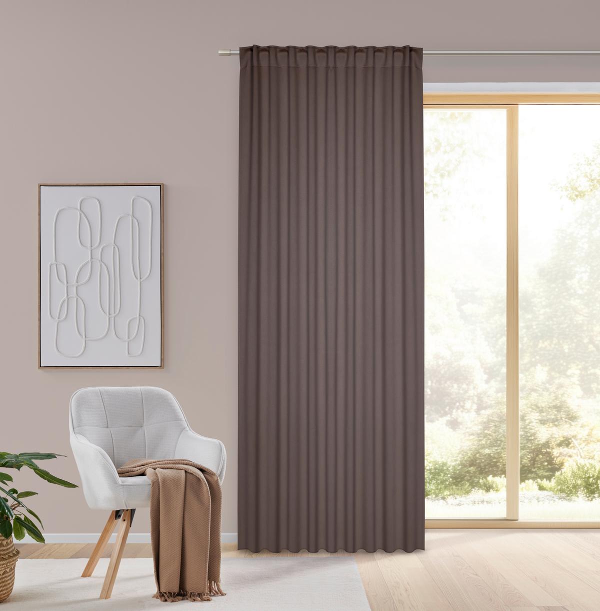 Sötétítőfüggöny 2db-Os Henri 140/245 - barna, textil (135/245cm) - Mömax