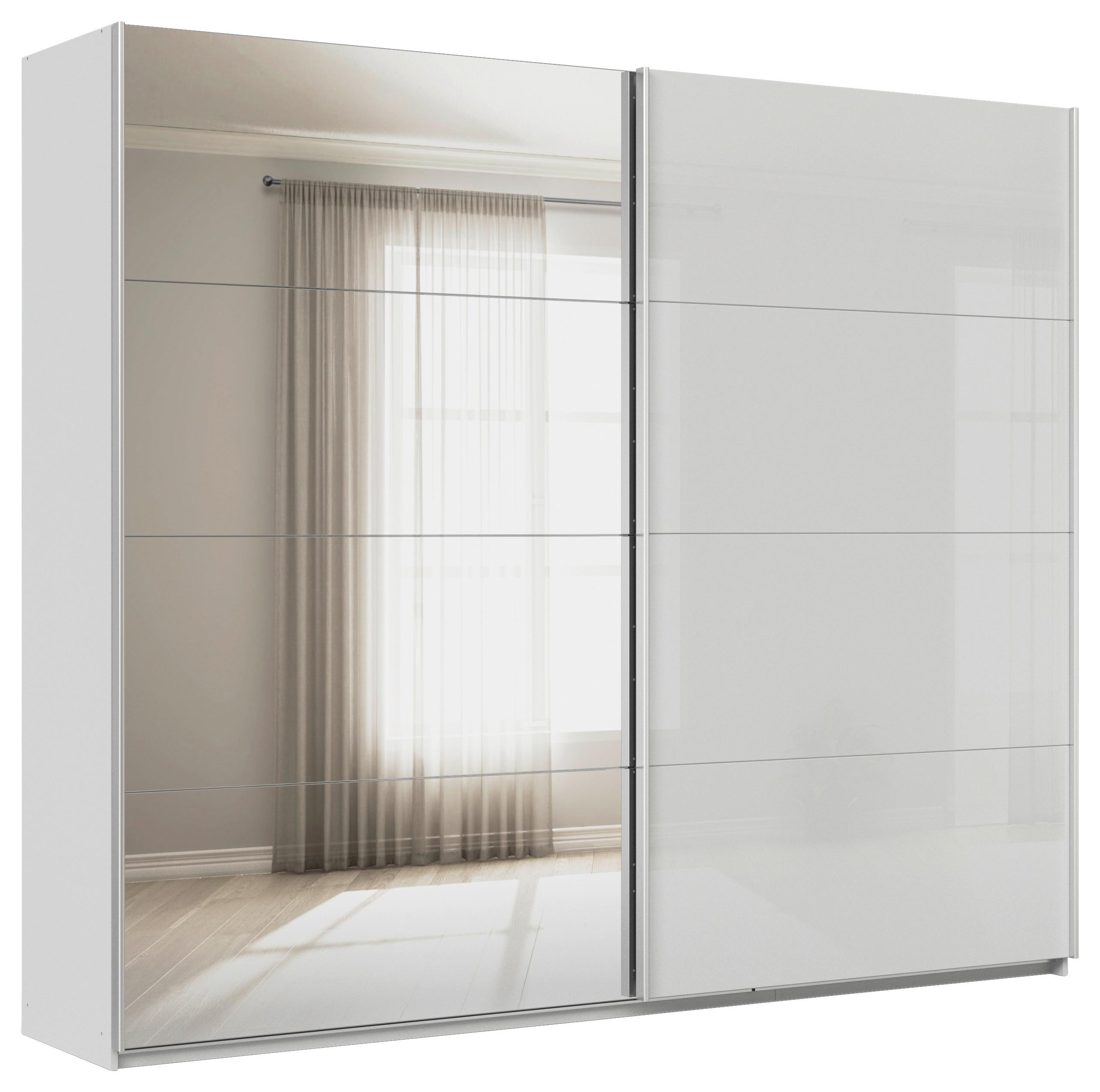 Ormar S Kliznim Vratima Feldkirch - siva visoki sjaj/srebrne boje, Moderno, staklo/drvni materijal (271/229/62cm) - Modern Living