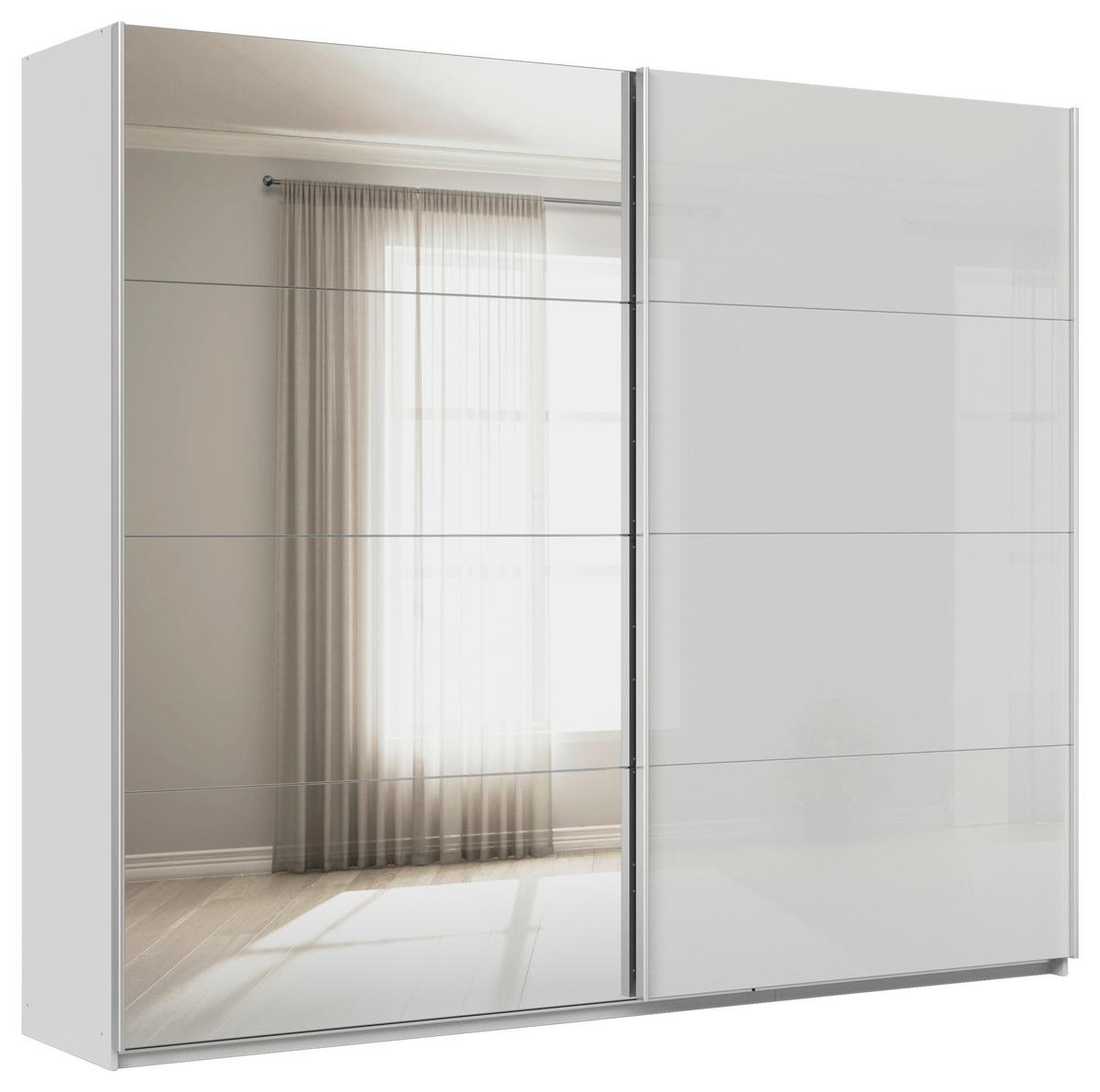 Ormar S Kliznim Vratima Feldkirch - siva visoki sjaj/srebrne boje, Moderno, staklo/drvni materijal (271/229/62cm) - Modern Living