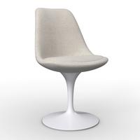 Stuhl Celia Beige/Weiß Leinenoptik Drehbar Gepolstert - Beige/Weiß, MODERN, Textil/Metall (56/49/83cm) - Bessagi Home