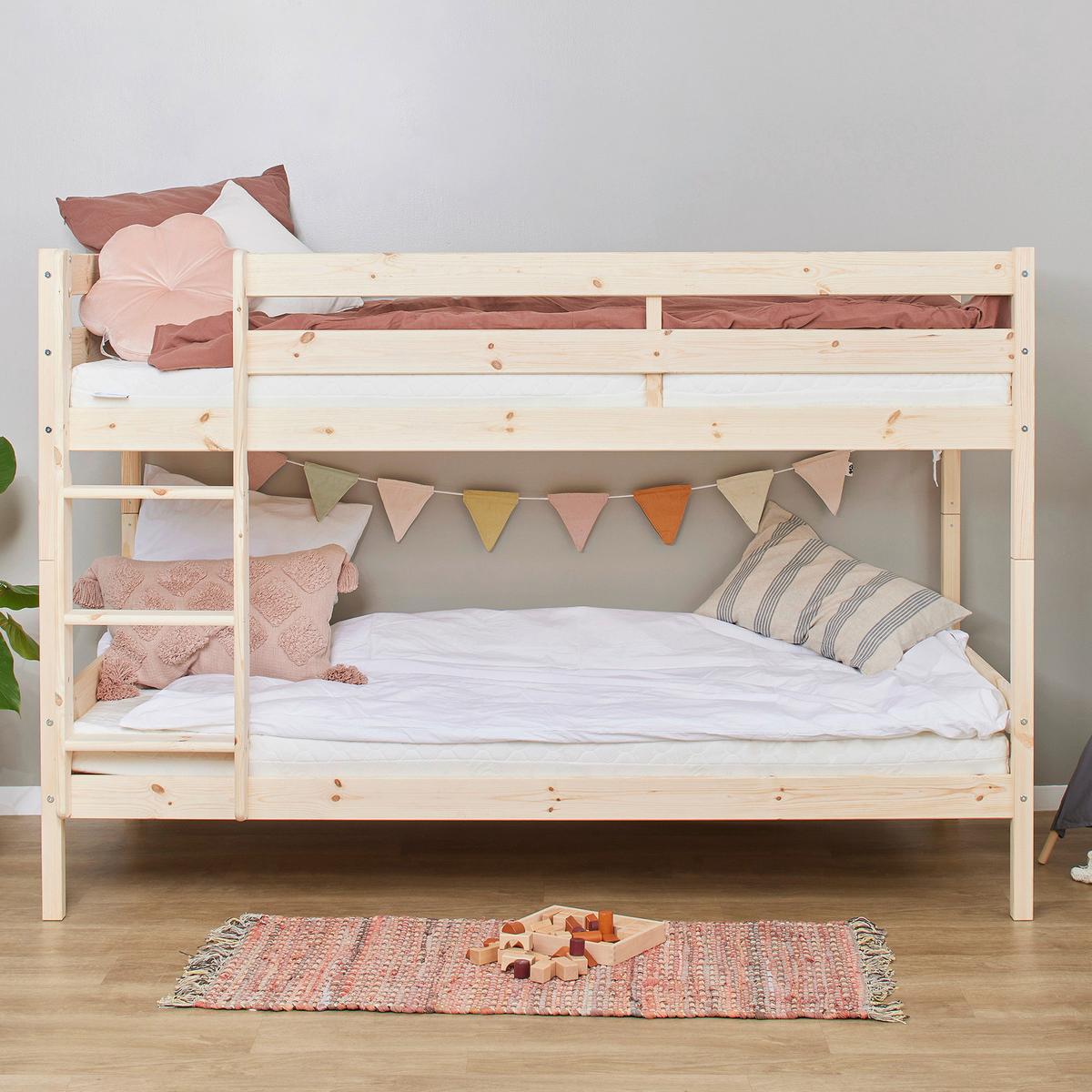 Etagenbett ECO COMFORT Naturarben Echtholz vollmassiv - Naturfarben, MODERN, Holz (90/200cm) - MID.YOU