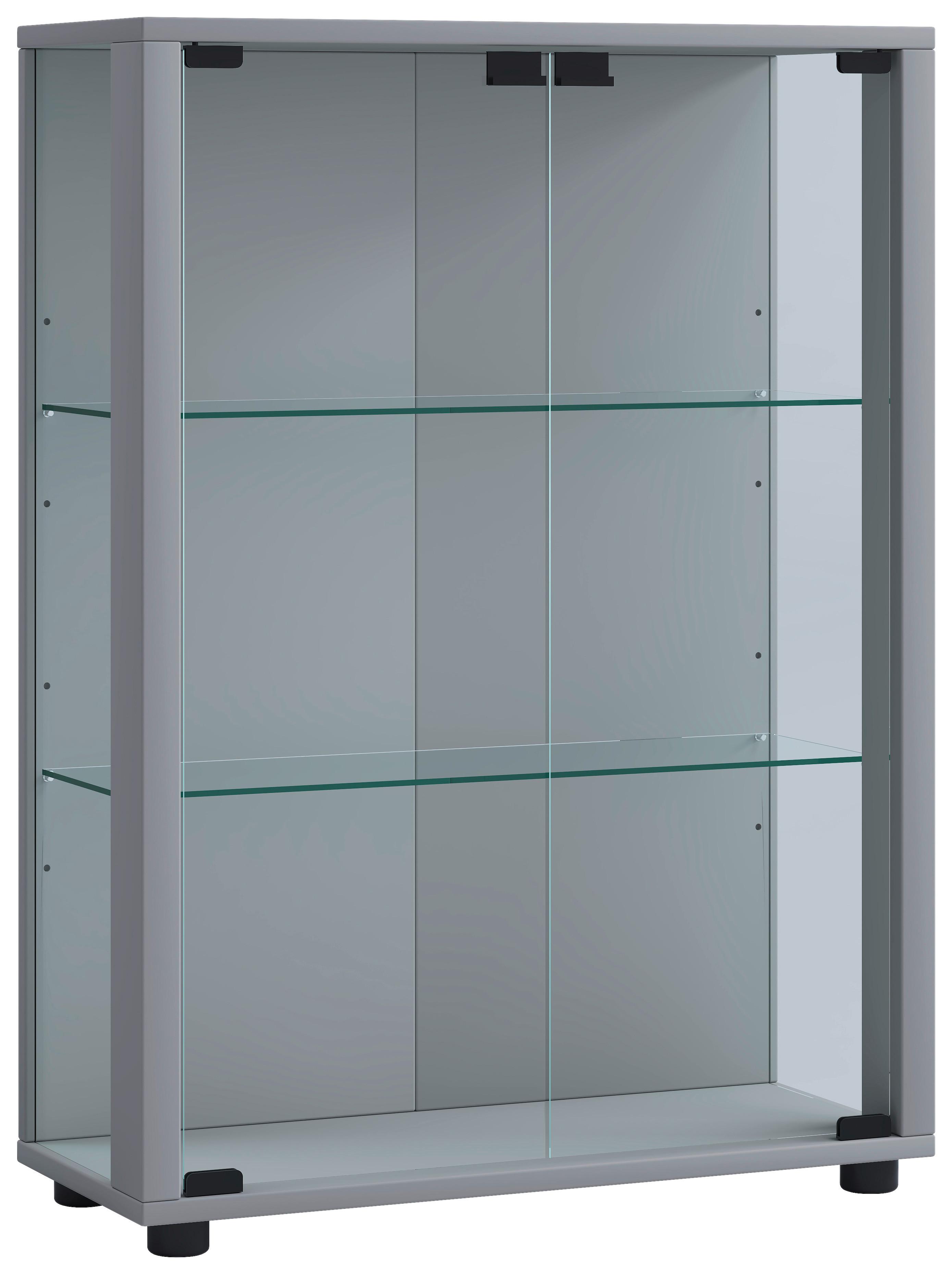 Vitrin Sintalo - fekete/ezüstszínű, Design, műanyag/faalapú anyag (60/80/25cm) - MID.YOU