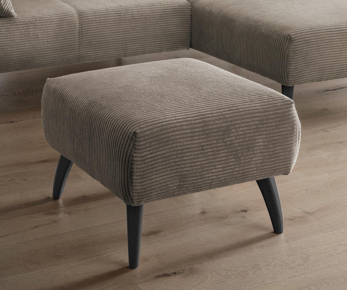 Hocker Colori Graubraun Cord - Graubraun/Schwarz, MODERN, Holz/Textil (66/44/66cm) - MID.YOU