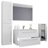 Kopalnica Badinos, Bela - bela/barve aluminija, Moderno, kovina/leseni material (126cm) - MID.YOU