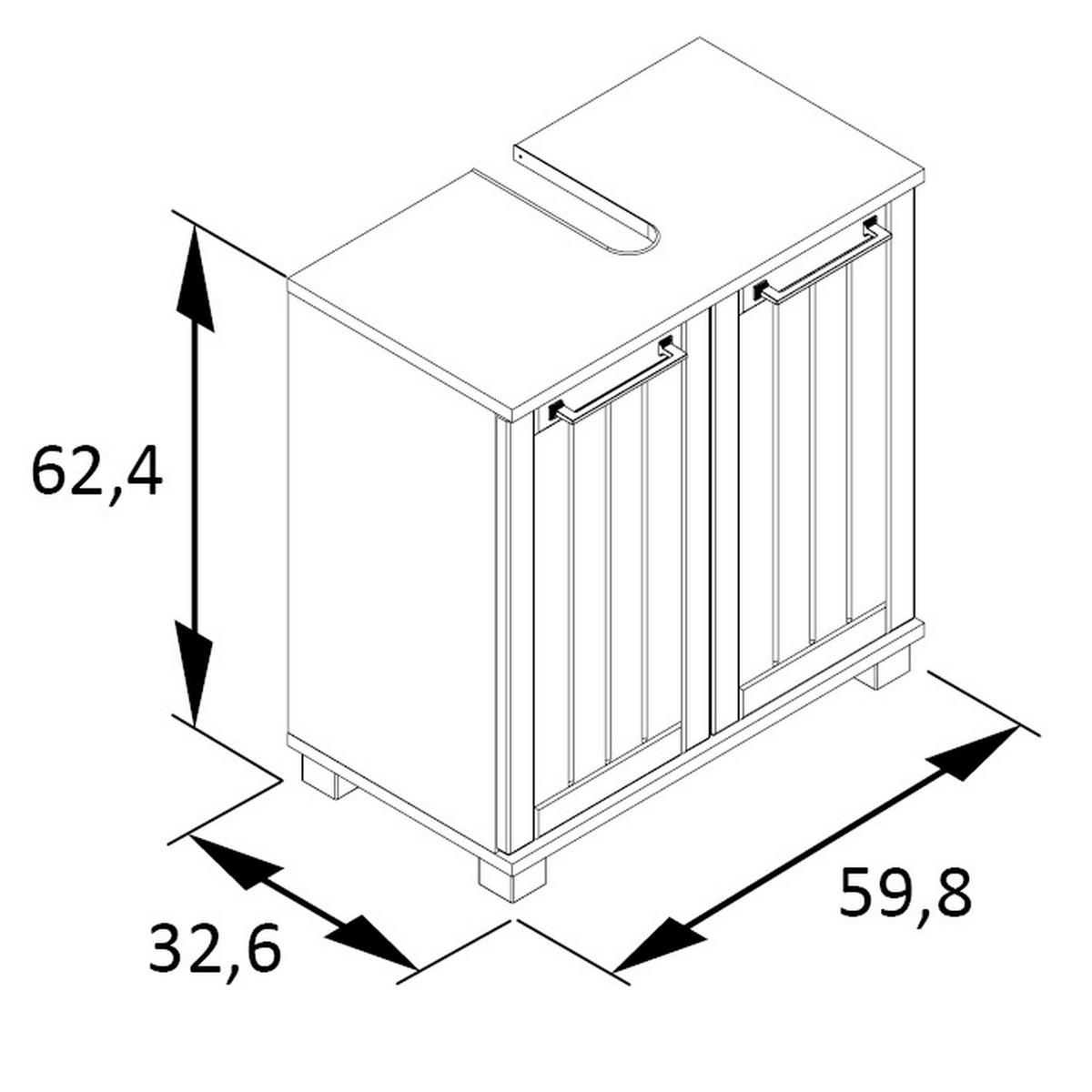 Omarica Za Pod Umivalnik Jelda, Platinasta Barva - platinaste barve/črna, Moderno, kovina/umetna masa (59,8/62,4/32,6cm) - Stylife