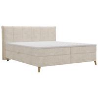 Boxbett Veloria Beige ca. 180x200cm - Beige/Schwarz, KONVENTIONELL, Textil/Metall (180/200cm) - Based