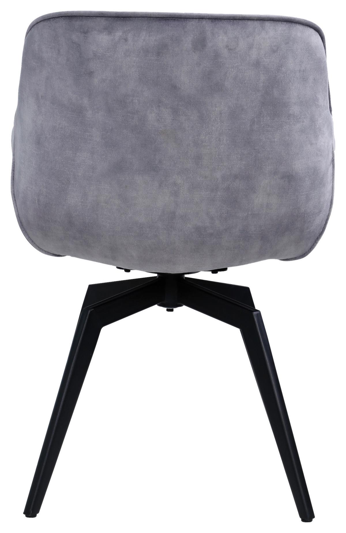 KRZESŁO Z PODŁOKIETNIKAMI MIRKO    -HOM IN- - czarny/szary, Design, metal/tkanina (59/84/64cm) - Hom`in